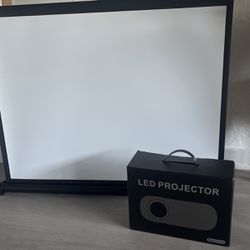 LED Projector And Screen ! New 