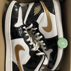 Jordan 1 Patent White Gold Black