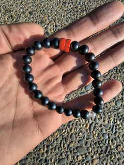 Black onyx Boho style beaded bracelet. 