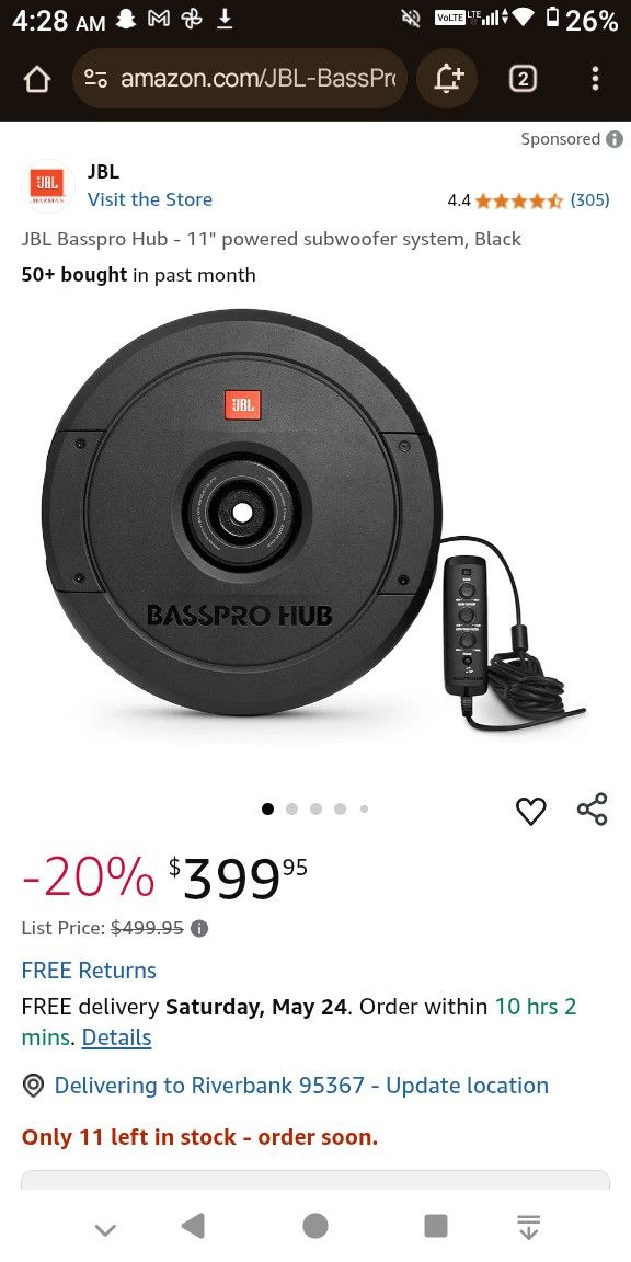 Jbl Bassprohub Powered Subwoofer
