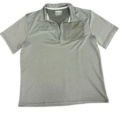 Reel Legends Men's Medium Gray Polo Shirt Freeline Performance Zip Pocket Active