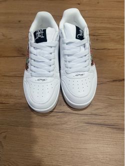 Ed Hardy Women’s Sneakers White, Red  Roses Sz 7.5