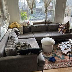 West Elm Andes sectional (Ottoman included) 