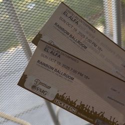 2 El Alfa Tickets For Only $100, Normally $140 Each. 