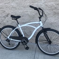 New Bike Still In Box-assembling Extra- Men’s 7-speed Beach Cruiser Bicycle White