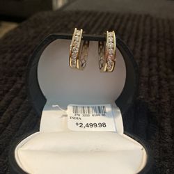 14kt  YG 1carat Diamond Earrings