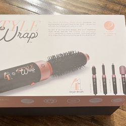 Skin Research Institute 4-in-1 Style Wrap Dryer Brush, Hot Air Styling System with Straightening & Round Comb, Left & Right Curling Wands *NEW In Box*