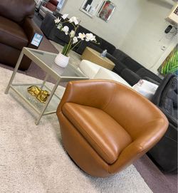 HEMKY / Leather swivel chair
