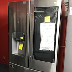 New Scratch And Dent LG 23 Cu Ft Grab And Go Stainless Steel French Door Fridge. 1 Year Warranty 