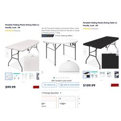 New Folding Portable Indoor/Outdoor Tables For Sale (See Description)