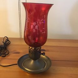 Antique Cranberry Glass Lamp