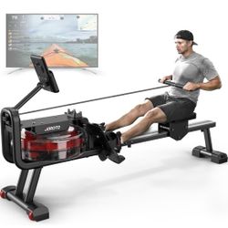 JOROTO MR23 Water Rowing Machine for Home Use, 300 Lbs MAX Weight Capacity Rower Machine, Ipad Holder
