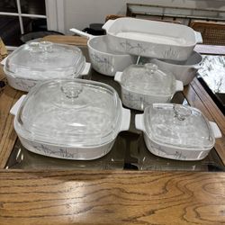 Vintage Corning Ware Shadow Iris Set Of 13 pieces