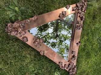 Copper Frame with Hand-Hammered Flower Design
