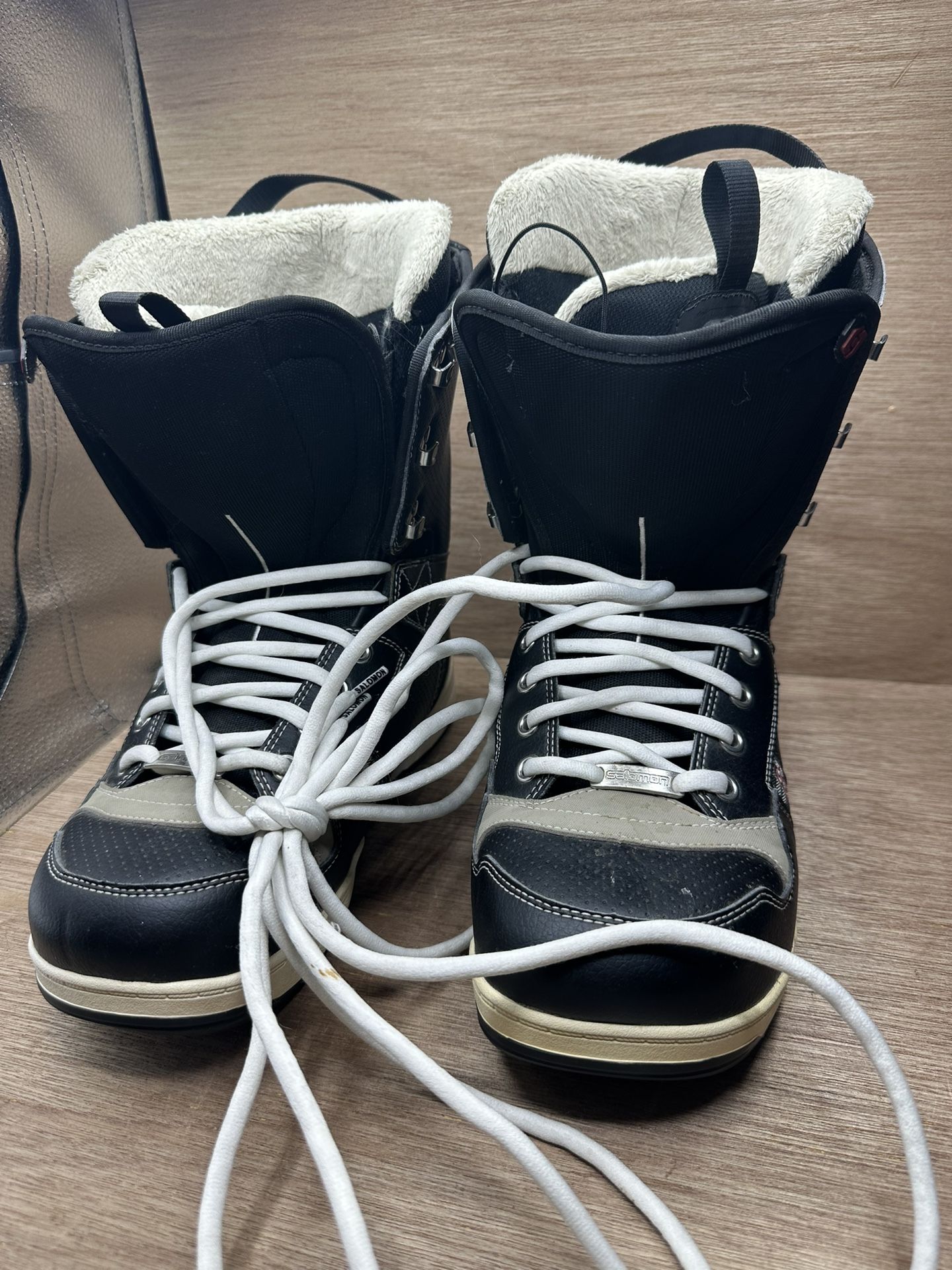 Salomon Brigade Snowboard Boots Plaid Black Autofit Lacing Mens Size 9
