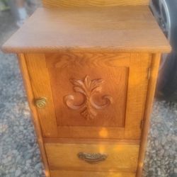 OAK Antique DRAIN BASIN CABINET RARE