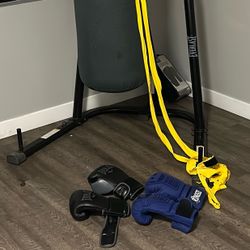 Punching Bag w/ Boxing Gloves and Set Of Wrist Wraps