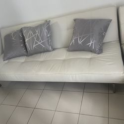 Couch, , White Leather