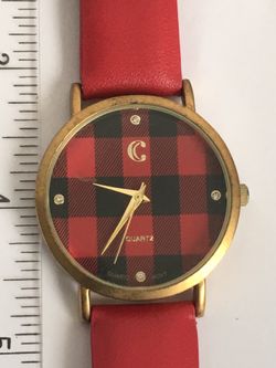Ladies red leather watch in excellent condition