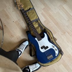 Navy Blue Bass Guitar 