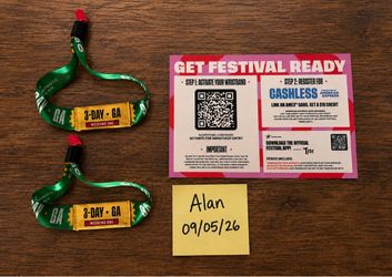 ACL Music festival 3 day GA wristbands