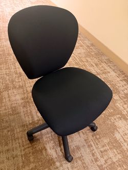 Black Armless Office Chair with Casters