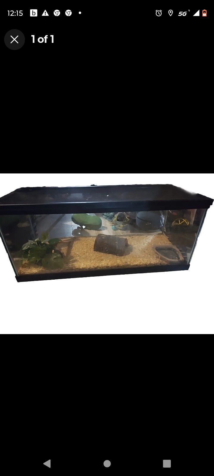 Reptile Tank With Lid And Snake Accessories 