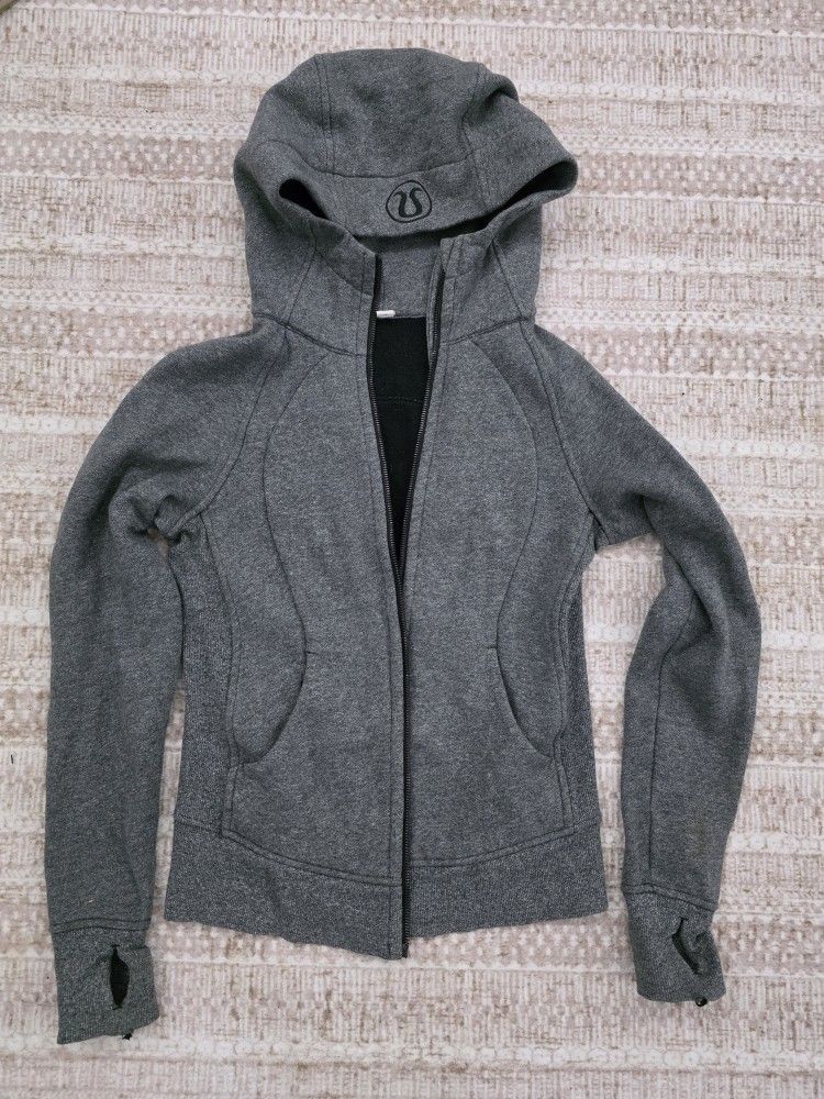 Lululemon Grey Zip Up Hoodie Womens