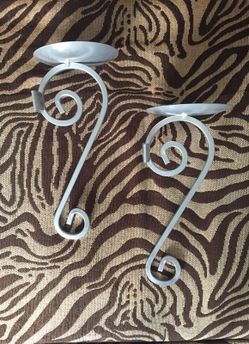 Two Metal Wall Candle Holders