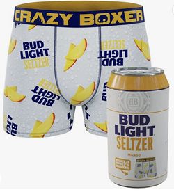 Apparel CRAZYBOXER Bud Light Seltzer Mango Men's Boxer briefs (Creative Packaging)(NEW IN CAN)