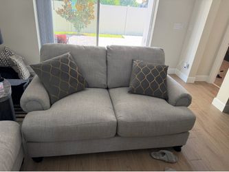 Comfy overstuffed loveseat