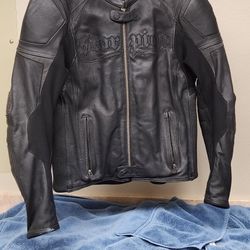 Motorcycle black jacket with pads