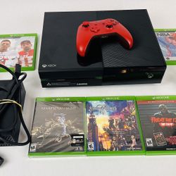 Xbox One With 5 Games & Red Controller