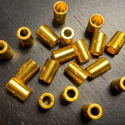 13mm x 9mm Gold Metal Drawstring Cord End | Clothing Swimwear Coats Shoes