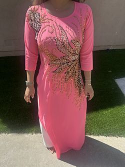 Hot Pink ao Dai Vietnamese traditional dress