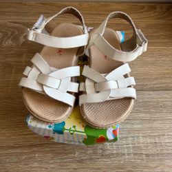 White leather sandals
