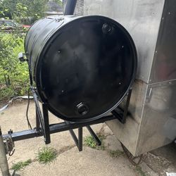 Hot Dog Cart With a Bbq Pit
