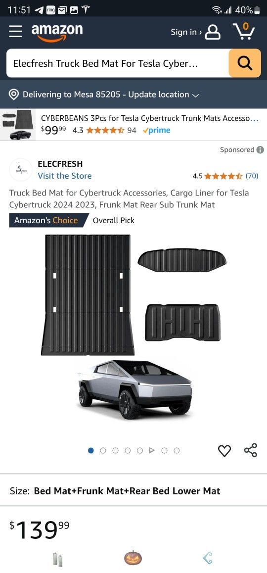 Tesla Cybertruck Bed Liner and Frunk Mats