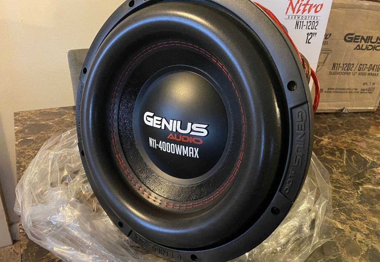 New 12” Genius Audio Nitro Series 4000w Max Power Subwoofer $380 Each