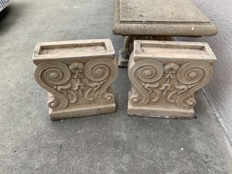 Stone bench legs