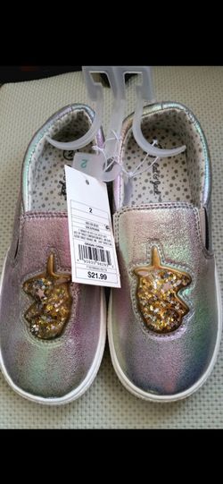 Unicorn Cat and Jack, girl's shoes, Size 2