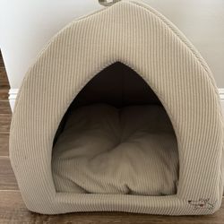 Corduroy Pet Tent Bed in beige