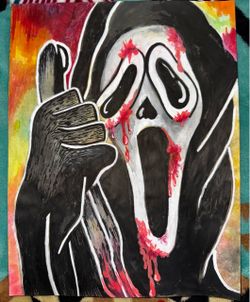 Drawing of ghost face