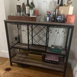 Bar Cart with Wine Rack