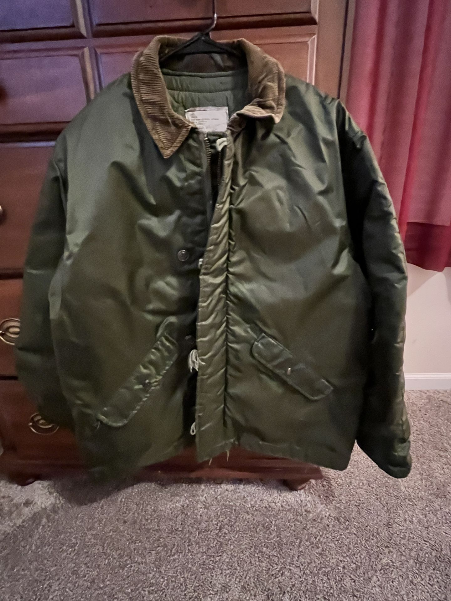 Rare Vintage US Navy A-1 EXTREME COLD Wind/WaterProof Flight Deck Greens