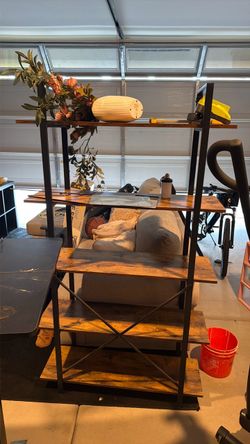 5-Tier Bookshelf with Metal Frame