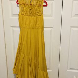 Goldish-mustard Yellow Girls Dress