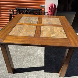 Dining Table With Granite Inserts