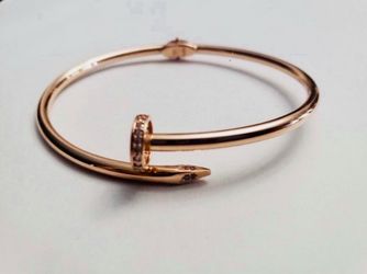 10K Rose 🌹 Gold Nail Bracelet For Wedding 7.5 Inches Long