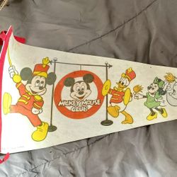 Walt Disneys Mickey Mouse Club Gang Felt Pennant